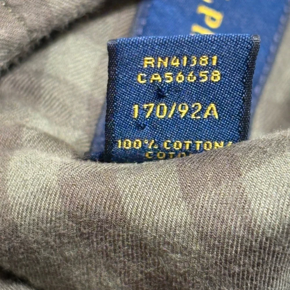 Polo Ralph Lauren Button Down Shirt Mens Small Olive Green Gingham‎ Check Cotton